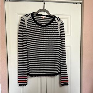 Lisa Todd Black and White Open Knit Sweater 100% cotton Size S